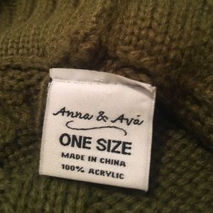 Anna & Ava Sweaters - Army green cable knit poncho Anna & Ava Sweaters - Army green cable knit poncho